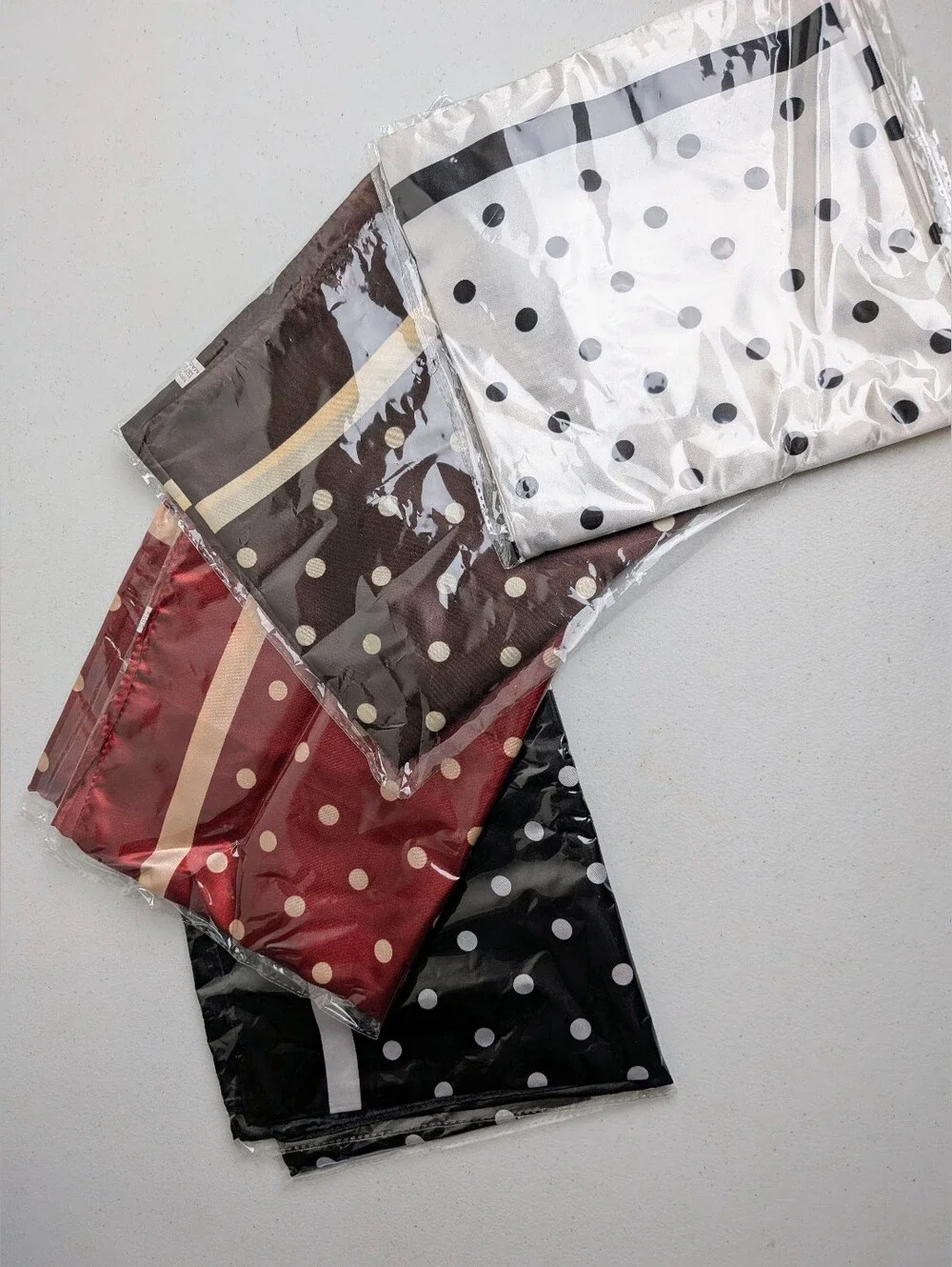 4pc Square Satin Polka Dot Scarf 35